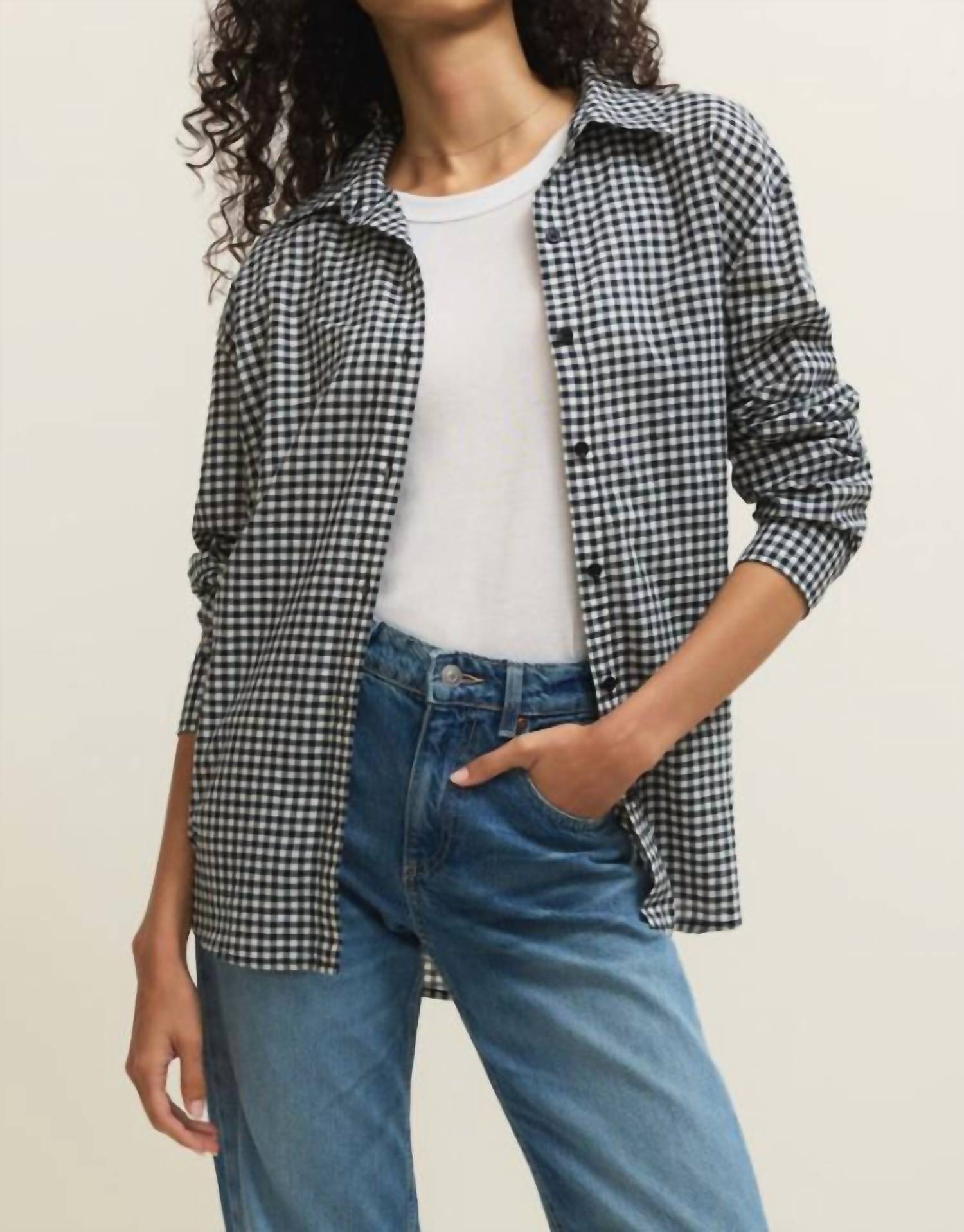 Z Supply Seaport Button Up Top in eclipse - women's shirt - view 4