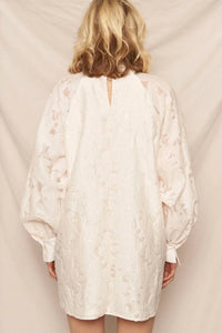 En Creme - The Elara Mock Neck Mini Dress