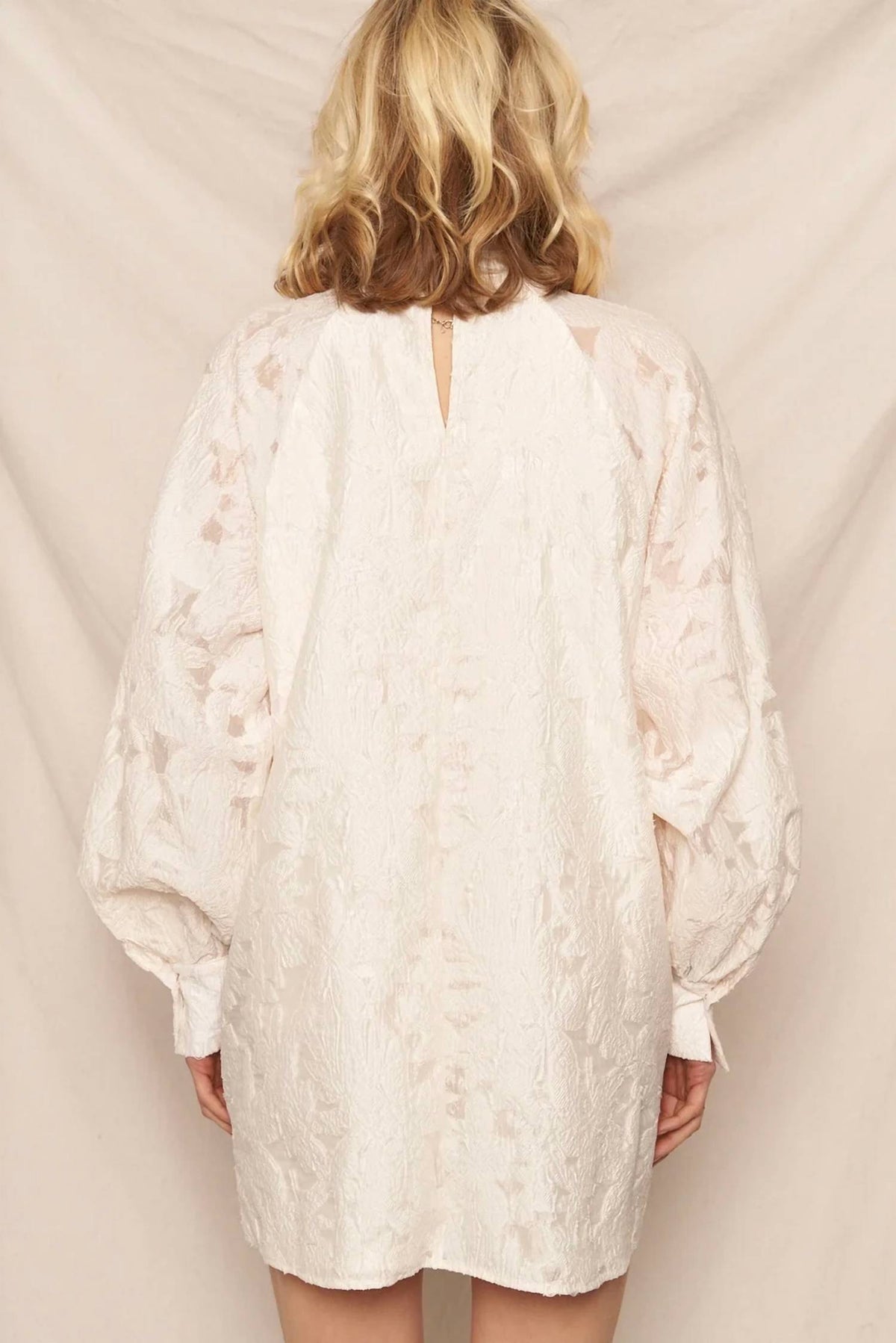 En Creme - The Elara Mock Neck Mini Dress