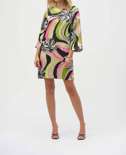 Joseph Ribkoff - Satin Retro Print Straight Dress
