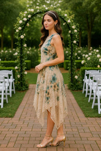 Origami - Apparel Whimsical Sleeveless Lace Midi Dress