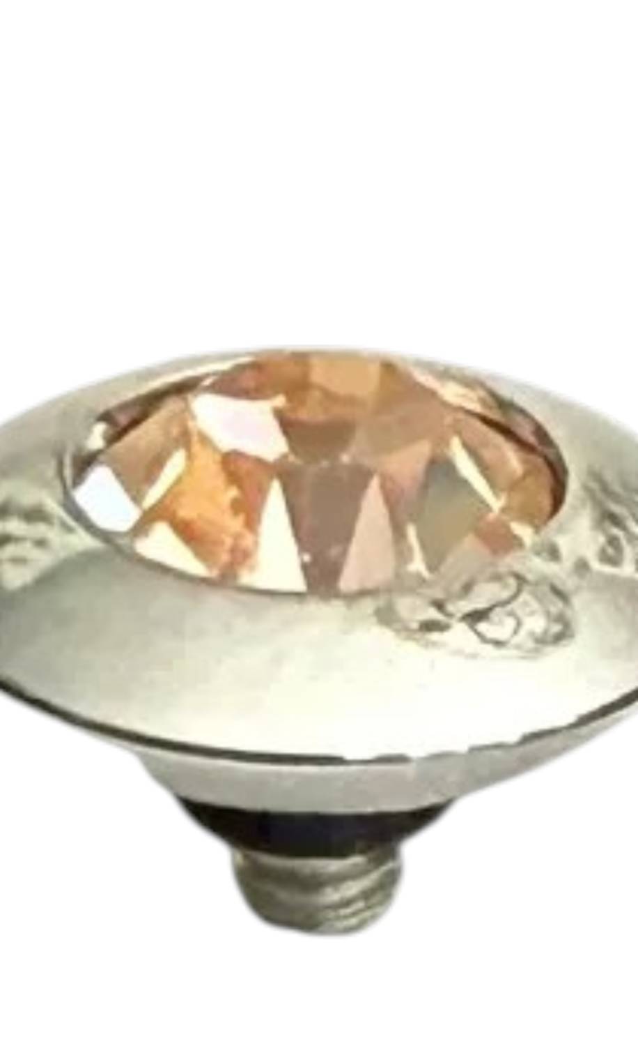Qudo Women's Tondo 11mm Jewelry Topper in light amber silver - women's jewelry - detail view