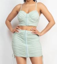 Shop Iris Basic - Krystal Skirt And Bra Top Set