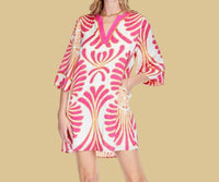 Jade - Palm Trimmed Tunic Dress