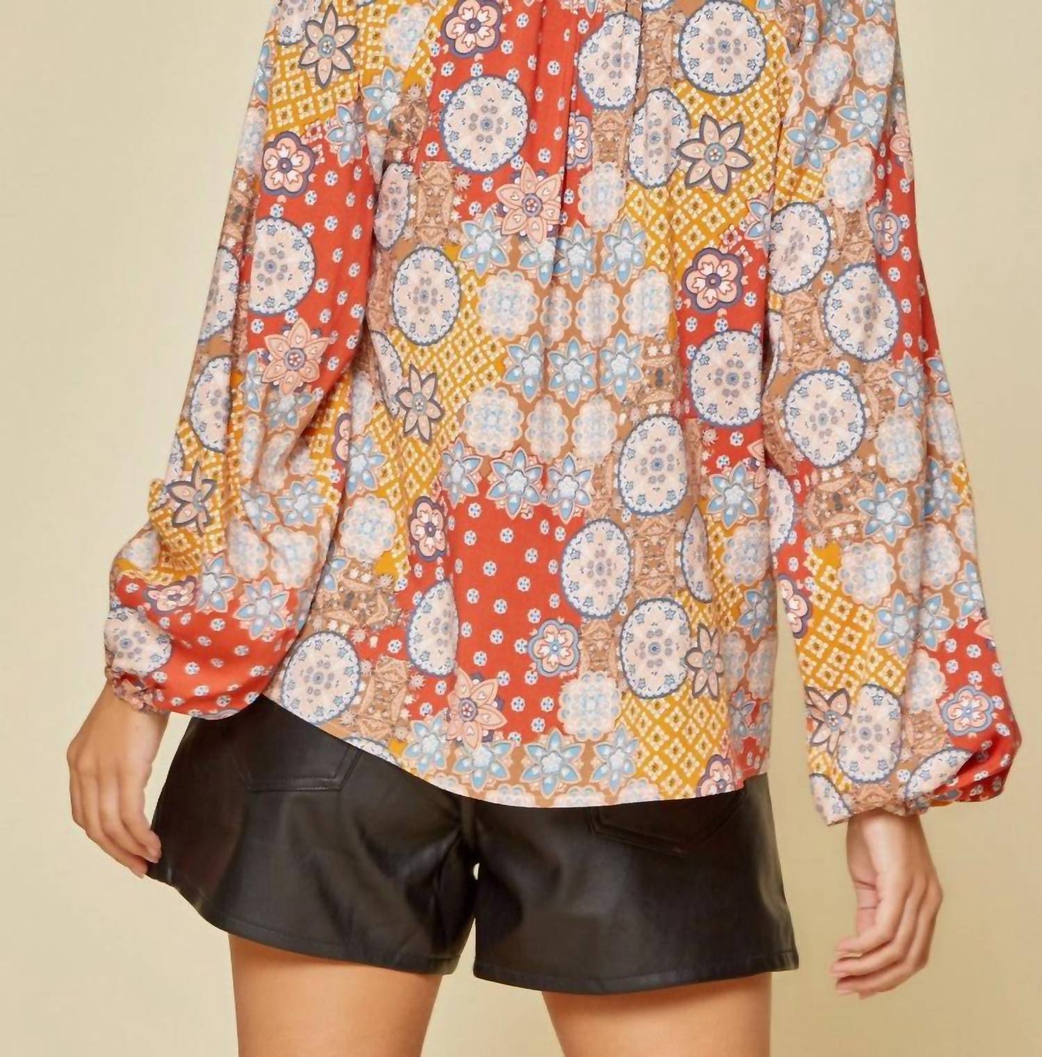 Retro Print Blouse
