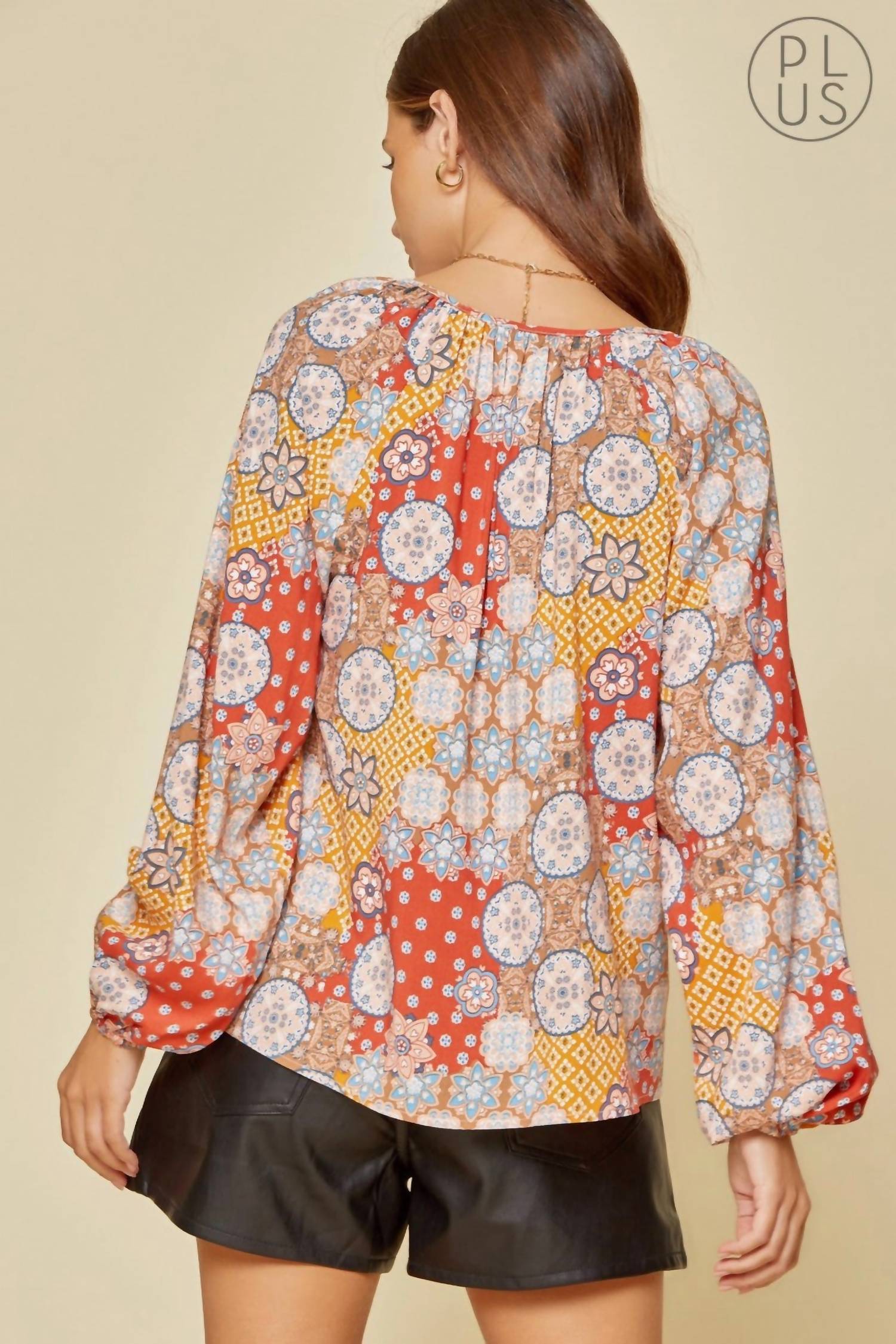 Retro Print Blouse