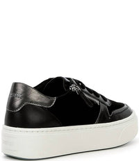 Aetrex Women's Leigh Suede Side Zip Platform Sneakers in black - women's sneaker - alternate view