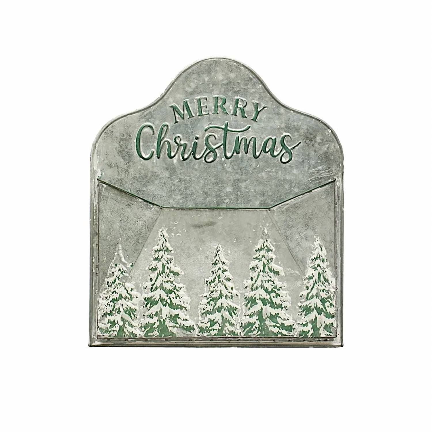 Creative Co-Op - 'Merry Christmas Embossed Metal Mailbox