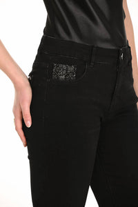 Frank Lyman - Denim Embellished Ankle-length Pant