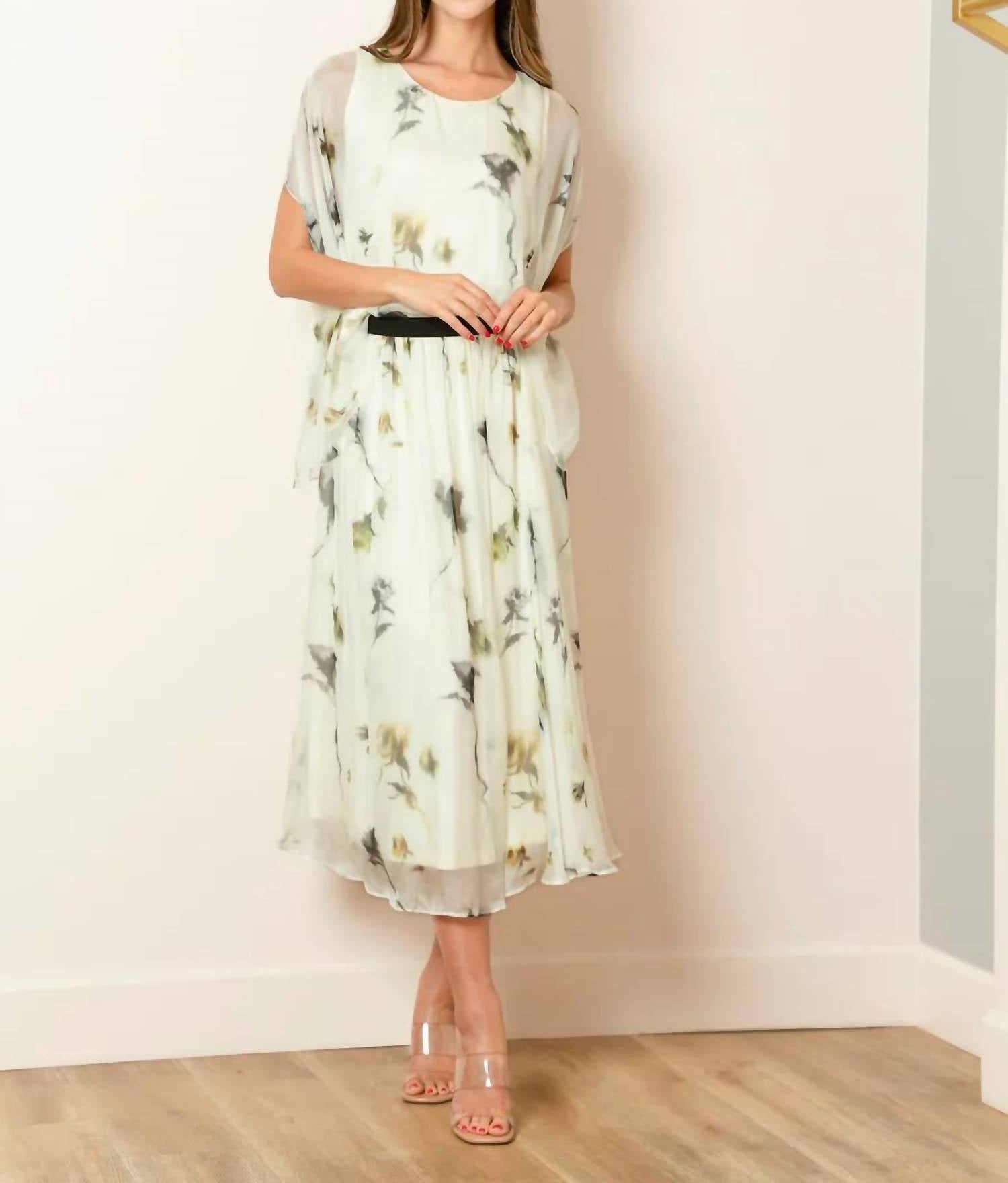 Jessie Liu - Printed Silk Drape Blouse