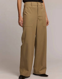 Hinson Wu Kelly Traveler's Twill Pants in khaki - women's pants - alternate view