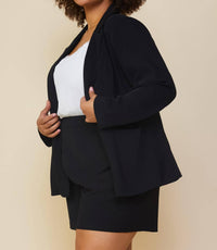 PLUS SIZE LONG SLEEVE OPEN BLAZER
