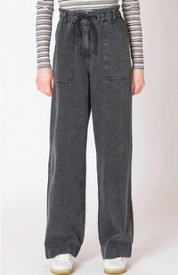 Dex Clothing Wide Leg Denim Pants in black - women's pants - detail view