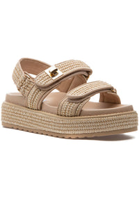 STEVE MADDEN Women's Bigmona Platform Sandals in natural raffia - women's sandal