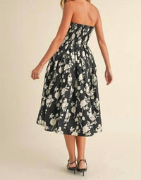 Klesis - Strapless Flare Midi Dress