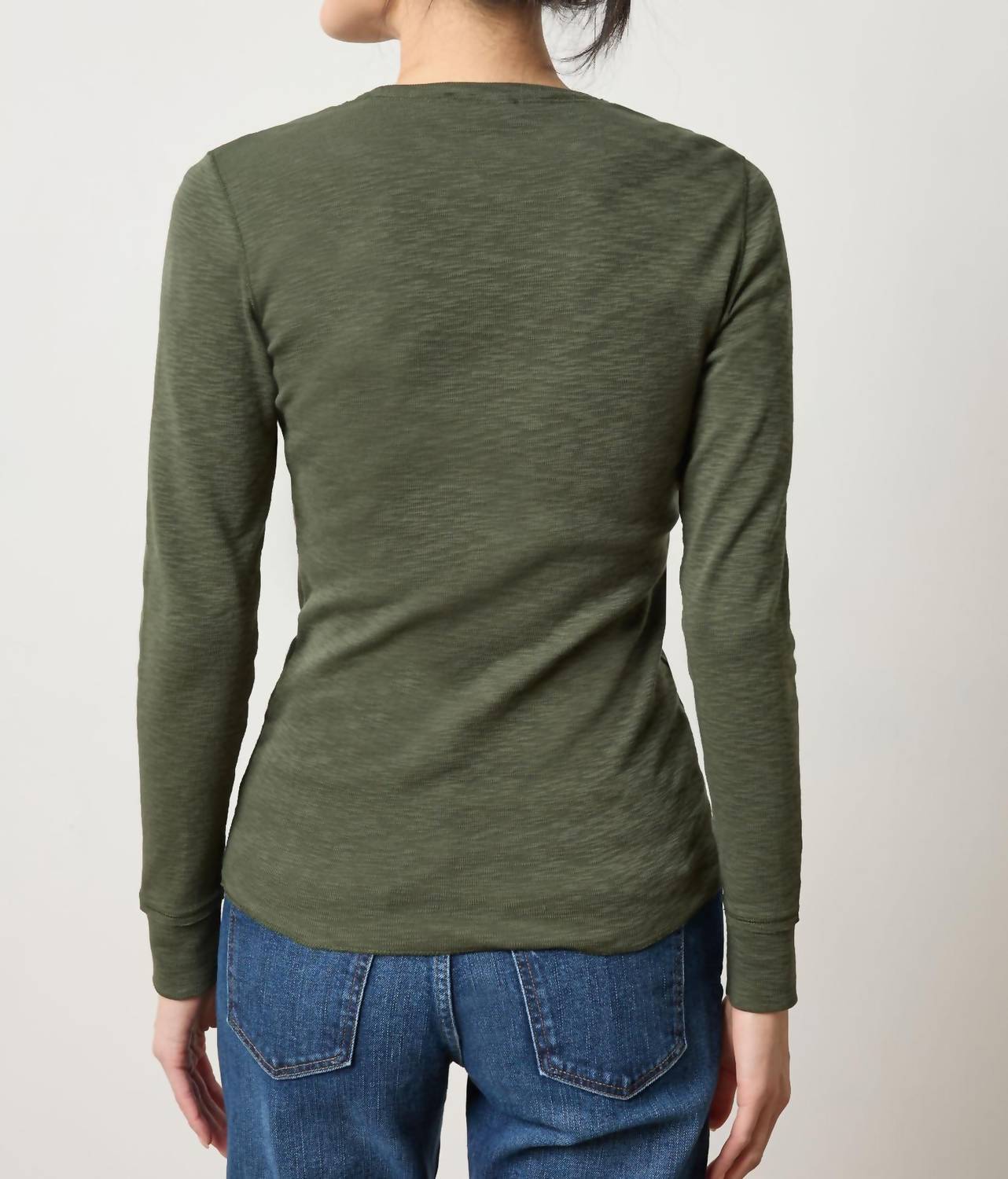 Lilla P - Rib Slub Long Sleeve Crewneck Top