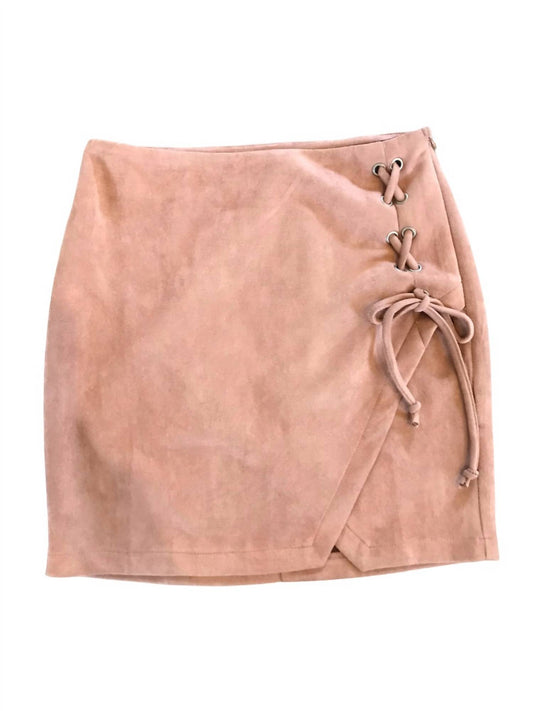 LACE UP ULTRA SUEDE MINI SKIRT