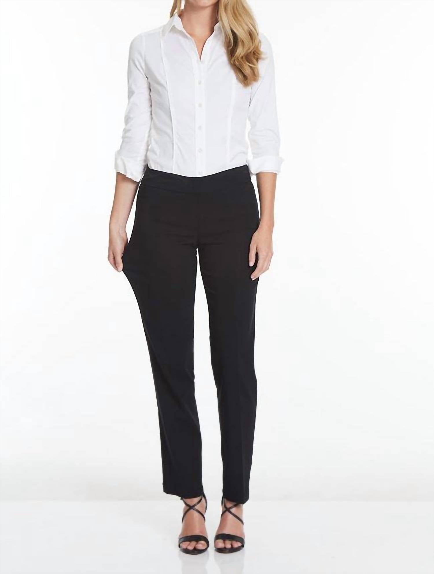 Slimsation By Multiples - Petite Pull-on Ankle Dress Pants With Pockets