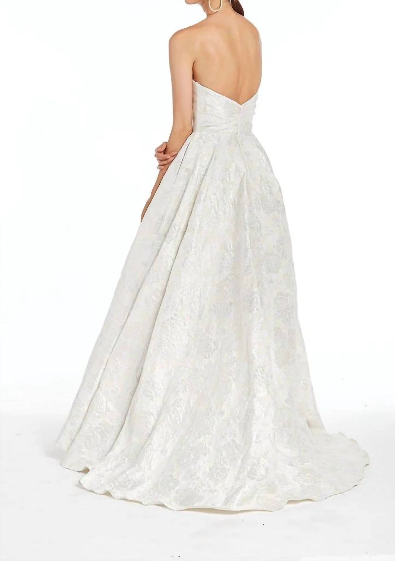 ALYCE PARIS Secret Strapless Ball Gown in ivory - women's dress - detail view