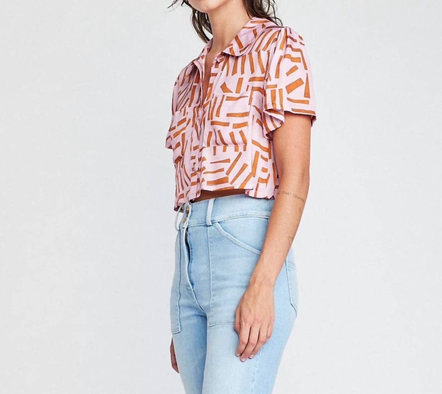 Self Contrast - Ottilie Crop Shirt