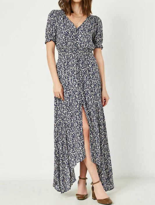 Hayden La - Floral Ruched Waist Maxi Dress