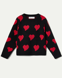 Compania Fantastica Small Heart Knit Sweater Jumper in black - kids' sweater - alternate view
