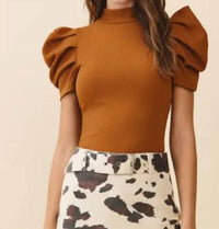 Tcec - Short Sleeve Puff Bodysuit