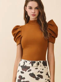 Tcec - Short Sleeve Puff Bodysuit