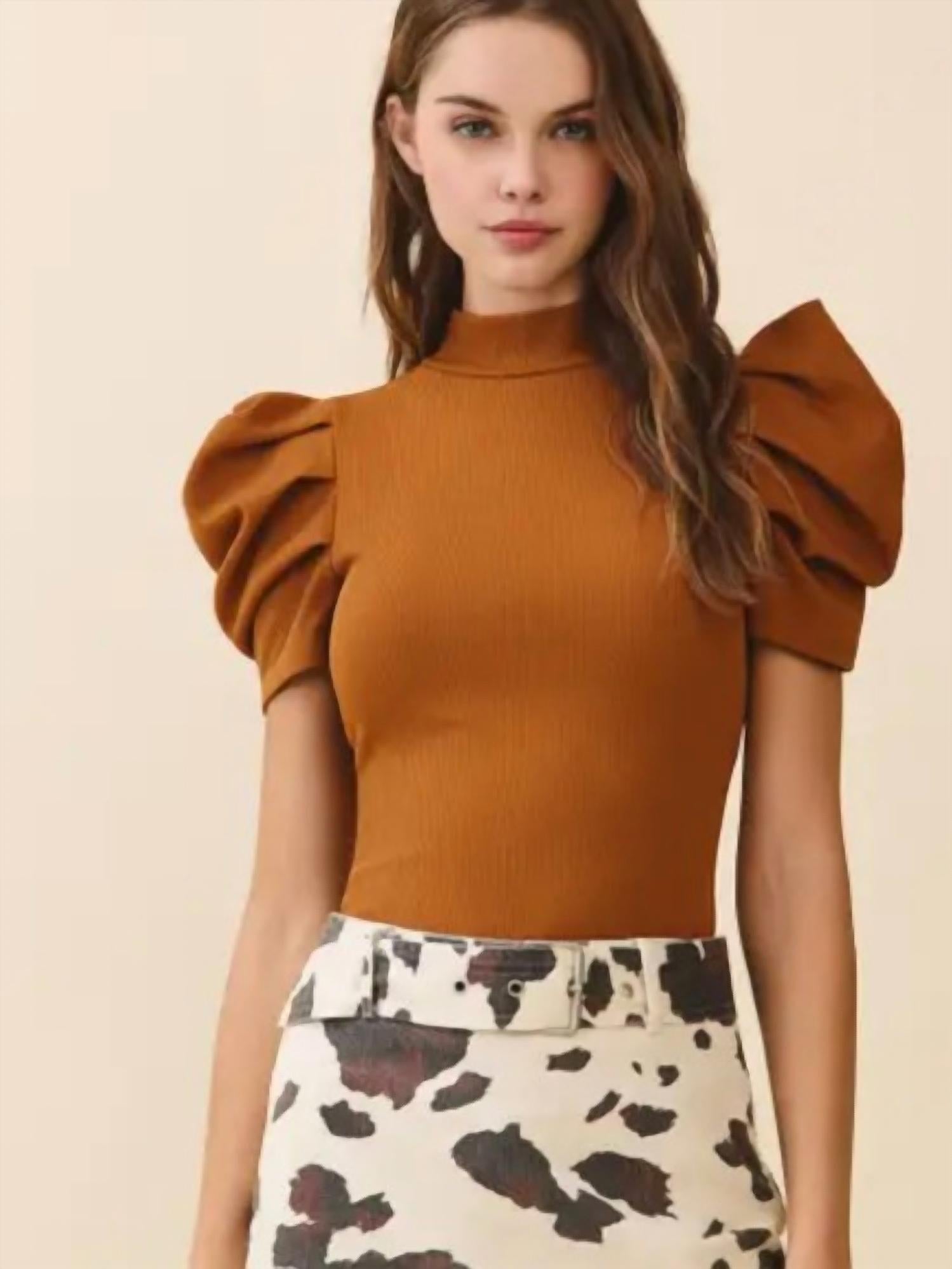 Tcec - Short Sleeve Puff Bodysuit