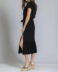 Apny - Short Sleeve Dress With Smocking Detail