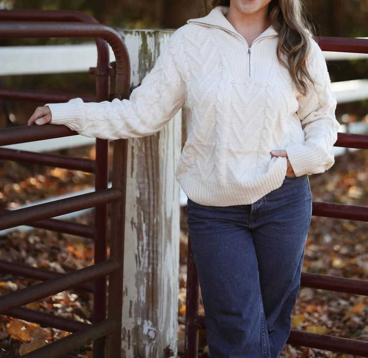 Sweet Lovely By Jen - Cabin Cable Knit Sweater