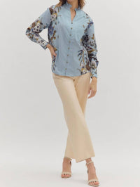 Entro - Floral Button Down Blouse