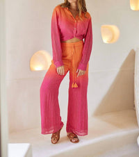 Z&L Europe Sunset Pant in blush pink to dusky orange - women's pants - alternate view