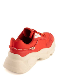 Andrea Women's Urban Casual Chunky Sneakers in red - women's sneaker - detail view