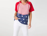 Coco + Carmen - Brianna Hooded Tee With Stars & Stripes