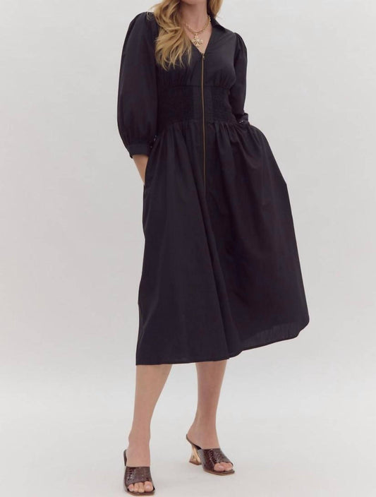 Entro - Zipper Midi Dress