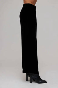Bella Dahl Velvet Wide Leg Trouser in black - women's pants - alternate view