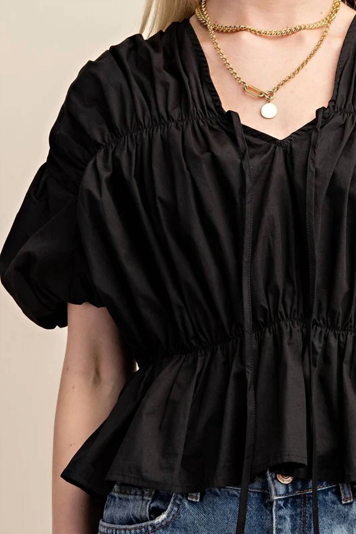 Gigio - Anything But Basic Puff Sleeve Top