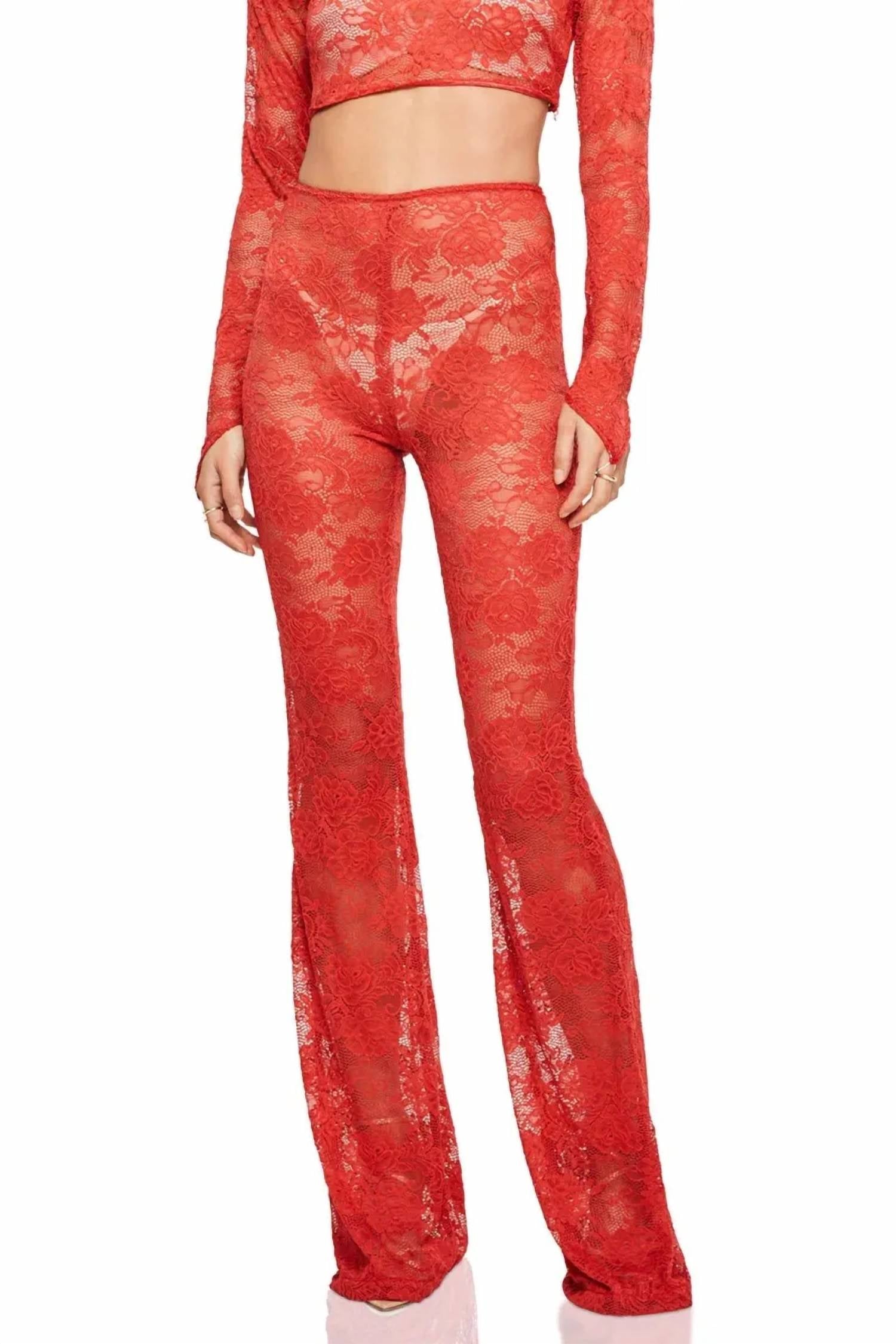 Nookie - Heaven Lace Set Crop Top And Pants