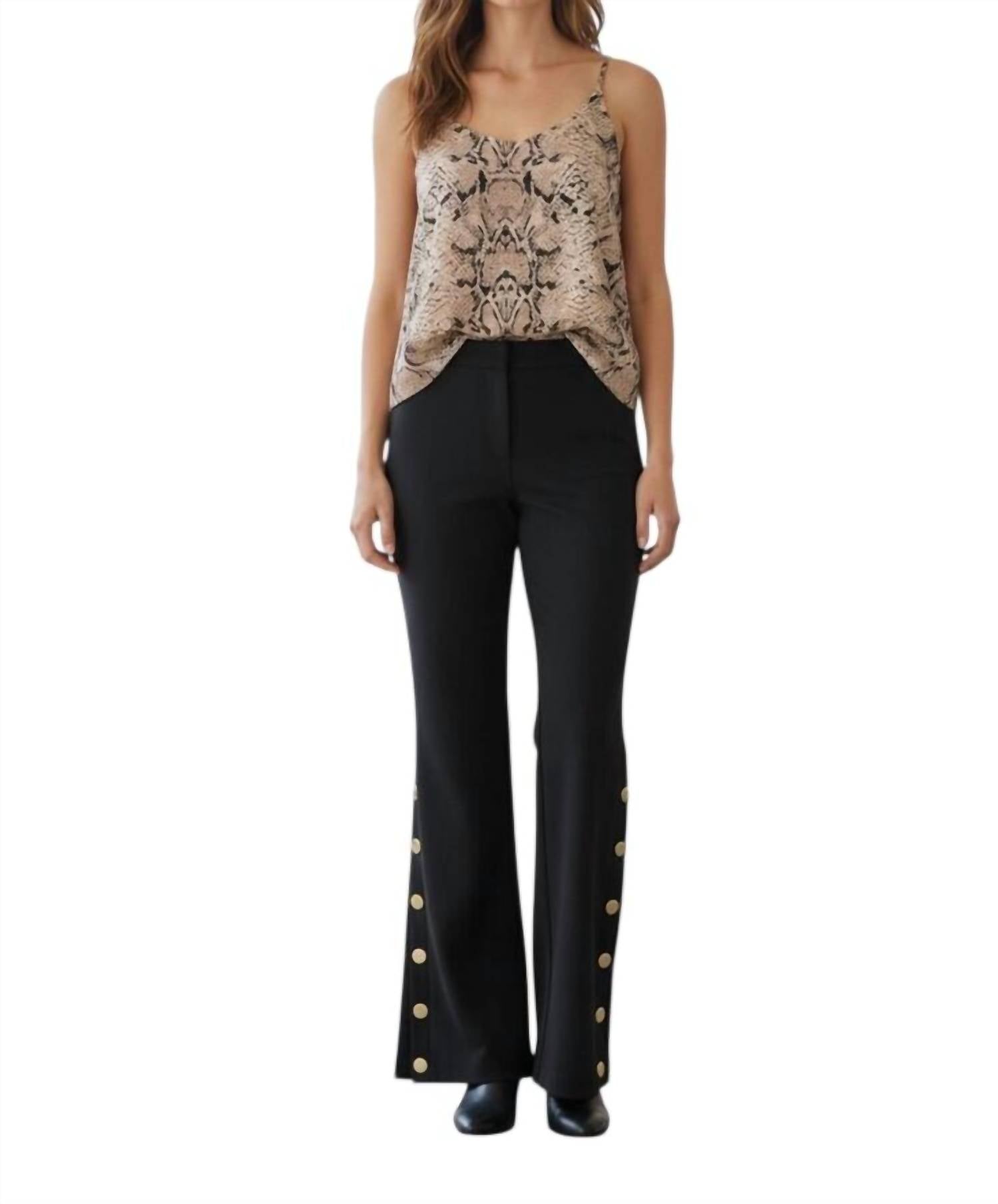 Toccin - Gracie Button Detail Flared Pants