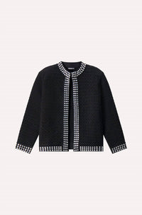 Minnie Rose - Three Quarter Sleeve Jacket With Rhinestone Trim