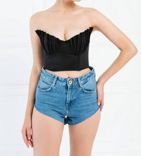 Kikiriki - Ariela Pleated Shell Bust Crop Bustier Top