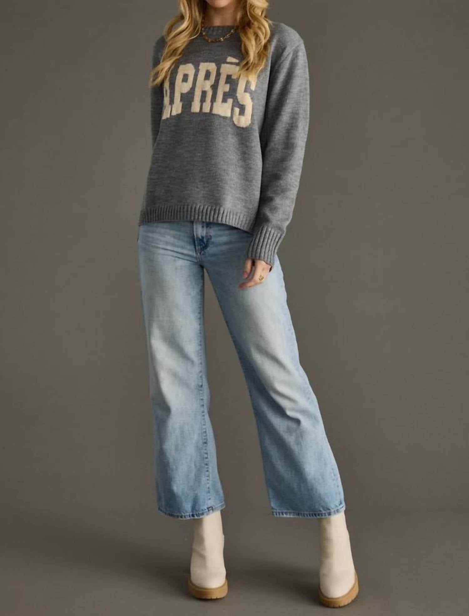 Panache Apparel Apres Ski Sweater in heather gray - women's sweater - view 4