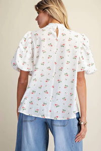Easel - Voile Puff Sleeves Top