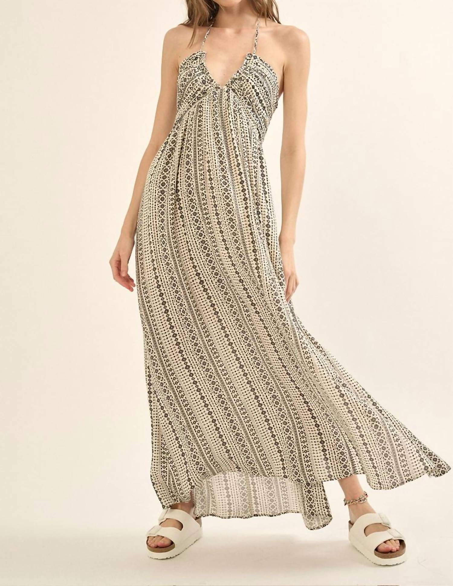 Promesa - Aztec Halter Maxi Dress