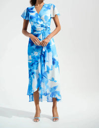 Joseph Ribkoff - Printed Chiffon High Low Wrap Dress