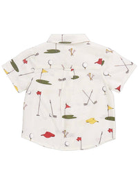 Pink Chicken - Boy's Golf Tournament Jack Short Sleeve Shirt