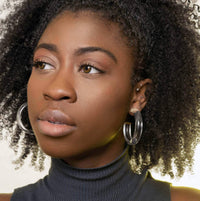 Gold & Honey - Women's Medium Illusion Hoop Earrings