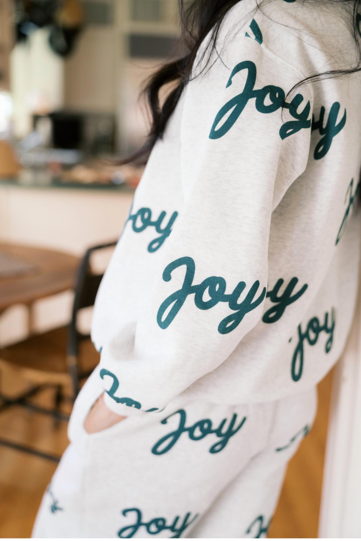 Peach Love Joy To The World Sweatpants in gray green - women's pants - detail view