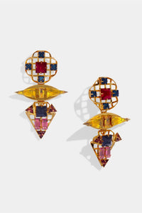 Nicole Romano - Livia Sculptural Colored Stone Earrings